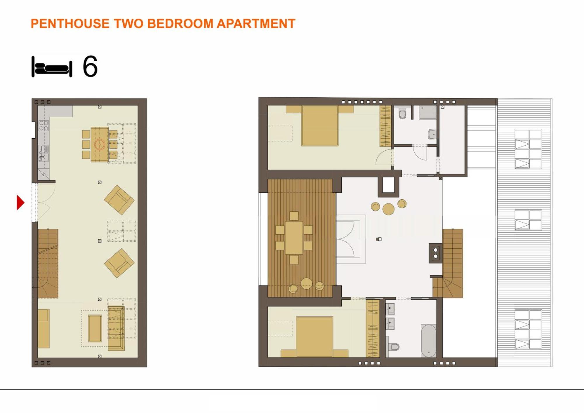 Two-Bedroom Penthouse Apartment